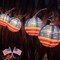 4th of July Decorations Lights, 8.5Ft American Flag Lantern String Lights with 10 Lantern Lights